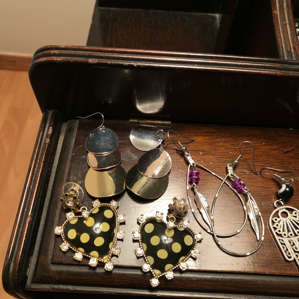 8 Pair Lot // Statement Hook Dangle Earrings // D… - image 2